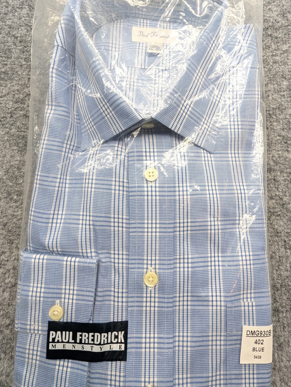 Paul Fredrick Blue Dress Shirt Men's 16-35 NWT